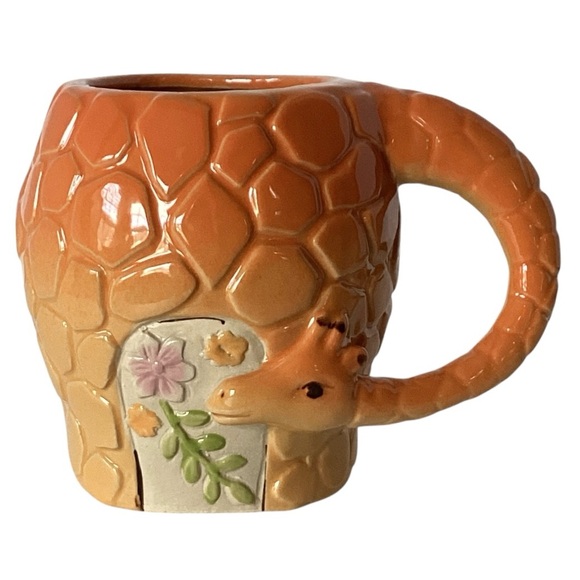 Boston Warehouse 3D Figural Novelty Giraffe Stoneware Coffee Mug Orange Yellow - Picture 1 of 12